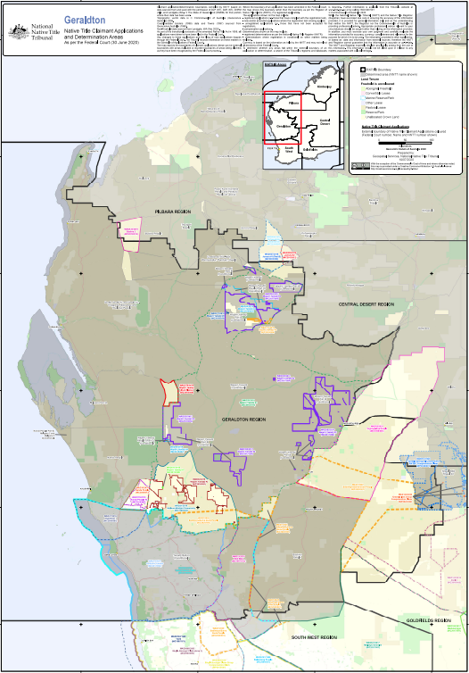 Native Title Claims and Determination Areas Map